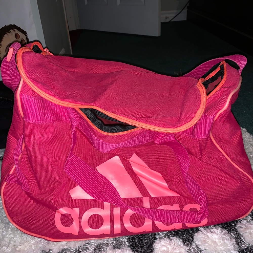 Pink adidas duffel bag